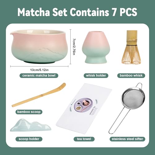 Matcha Whisk Set with Ceramic Matcha Bowl