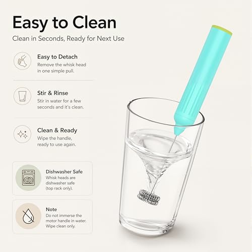 Milk Frother Handheld with 3 Stainless Steel Whisks
