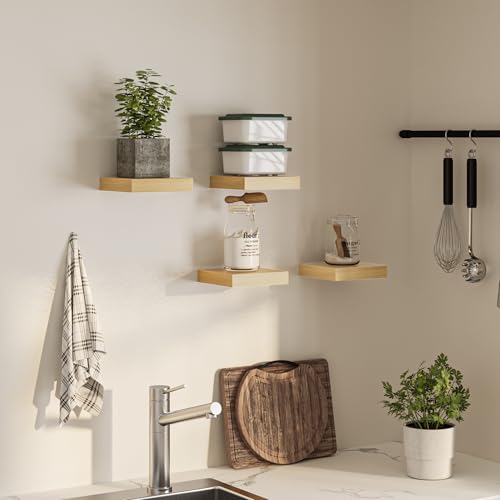 Square Floating Shelves for Wall (4 Count)