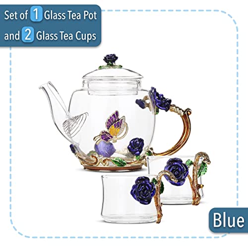 BTaT Floral Glass Tea Set for Adults