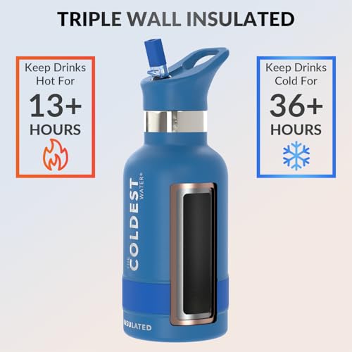 Coldest Insulated Water Bottle with Straw Lid