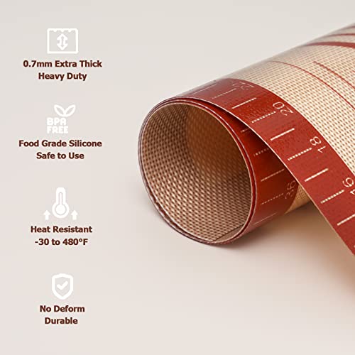 Thick Silicone Pastry Mat Baking Dough Rolling Extra Large 20" x 28"