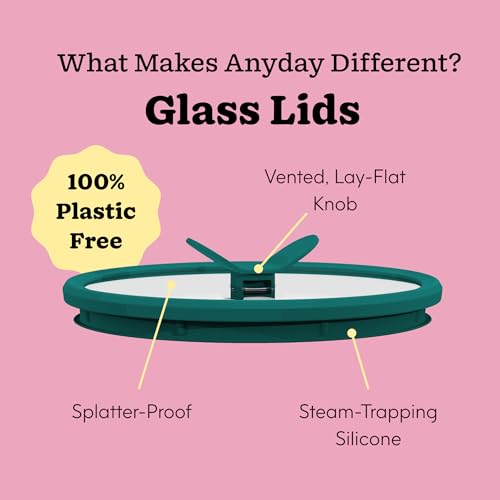 2-Pack 4-Cup Shallow Glass Food Storage with Lids (Clear Kale) (2 Count)