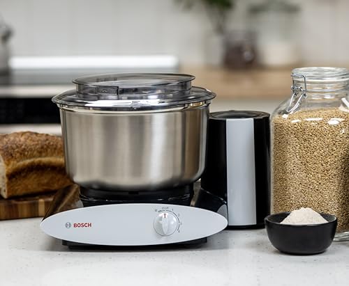 Bosch Universal Plus Stand Mixer with Stainless Steel Bowl with NutriMill Dough Hook Extender Bundle
