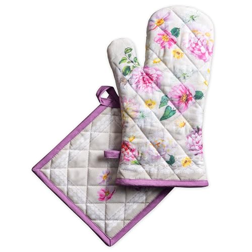 100% Cotton Oven Mitt & Pot Holder Set