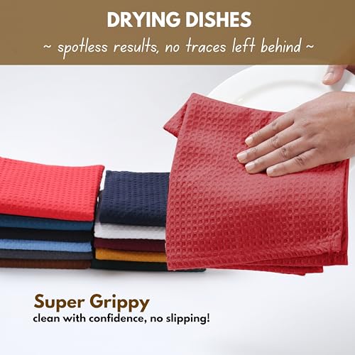 Waffle Weave Dish Towels 12 Pack (12 Count)