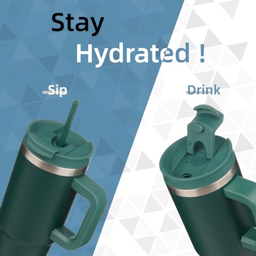 40 oz Insulated Tumbler Water Bottle with Handle