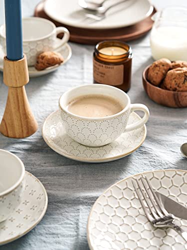 6 oz Cappuccino Cups with Saucers (4 Count)