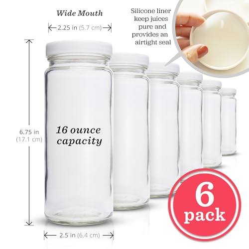 Clear Glass Water Bottles Set (6 Count)