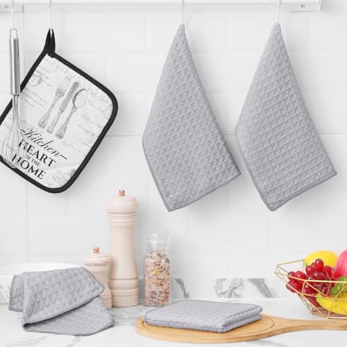 Microfiber Waffle Weave Kitchen Dish Cloths (12 Count)
