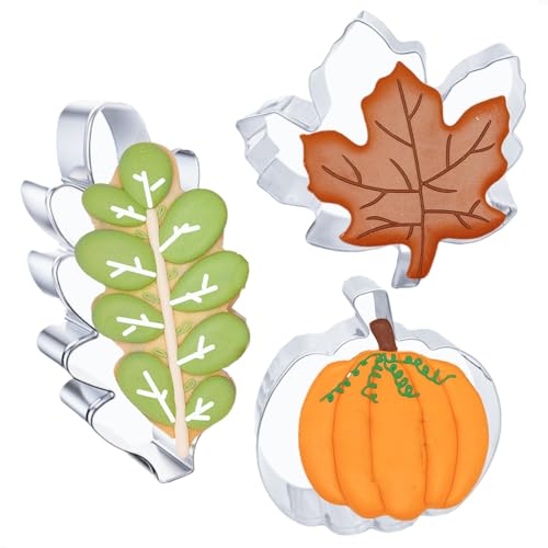 3 Pcs Fall Leaves Cookie Cutters