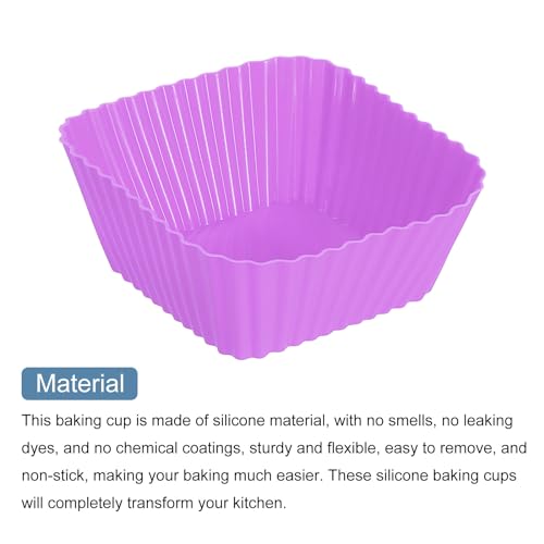 18Pcs Silicone Square Baking Cups (18 Count)