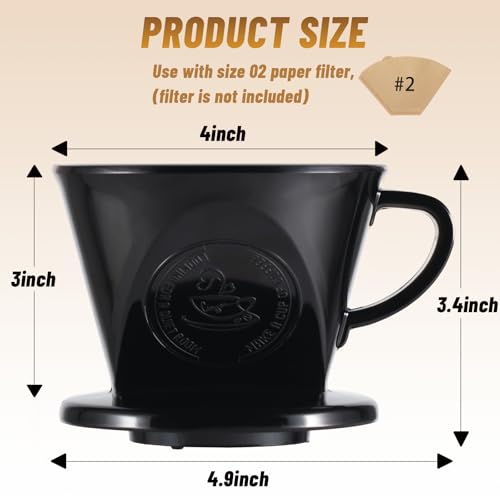 Melamine Pour Over Coffee Maker with 3 Drip Holes