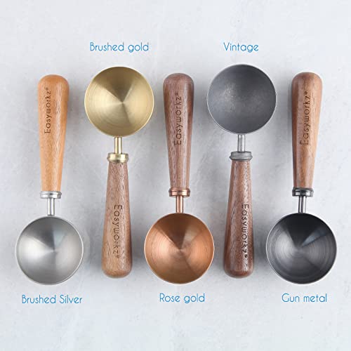 Retro Stainless Steel Coffee Spoon With Black Walnut Handle