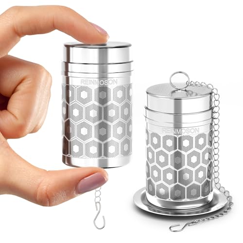 2 Pack Reinmoson Mini Stainless Steel Tea Strainer for Loose Tea 1.2”x2.2” (2 Count)