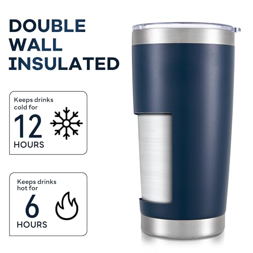 20 oz Tumbler with Lid Stainless Steel Insulated Tumblers Bulk Cups Mug (4 Count)
