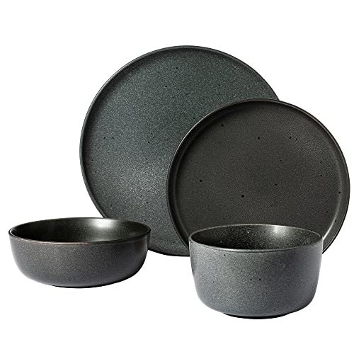 James Street Stoneware Matte Reactive Double Bowl Dinnerware Set