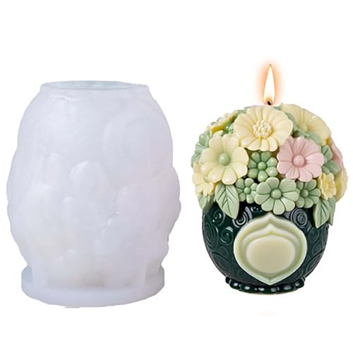 Bulk Flower Bottle Tulip Rose Cylinder Molds Silicone Wave Spiral Candle Mold