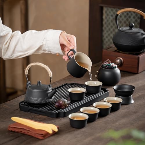15 Piece Gongfu Tea Set with Tea Tray & Color (8 Ounce)