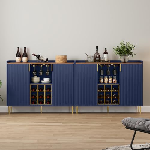 48" Wine Bar Cabinet with Fluted Texture