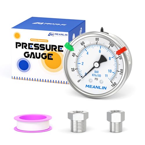 0~160Psi Stainless Steel Liquid Filled Pressure Gauge 2.5"FACE DIAL 1