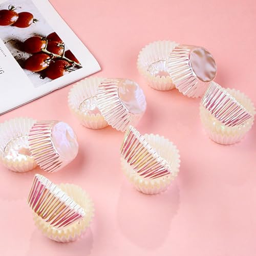 Iridescent Pink Cupcake Liners Wrappers Baking Cups Cupcake 100 Count