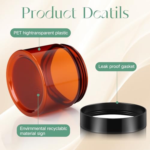 4 Pcs Plastic Jars Wide Mouth with Lids (4 Count)