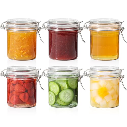 Small Mason Glass Jars with Airtight Lids 8 oz 6 Pack Pantry (6 Count)