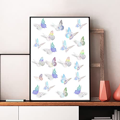 3D Butterfly Wall Decor 48 Pcs Laser Butterfly Birthday Decoration (48 Count)