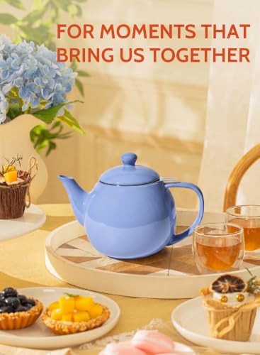 Porcelain Teapot 27 oz with Infuser for Loose Leaf Tea