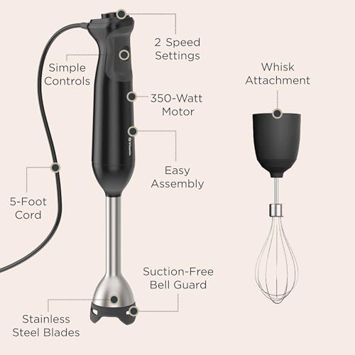 2 Speed Immersion Blender + Whisk Attachment