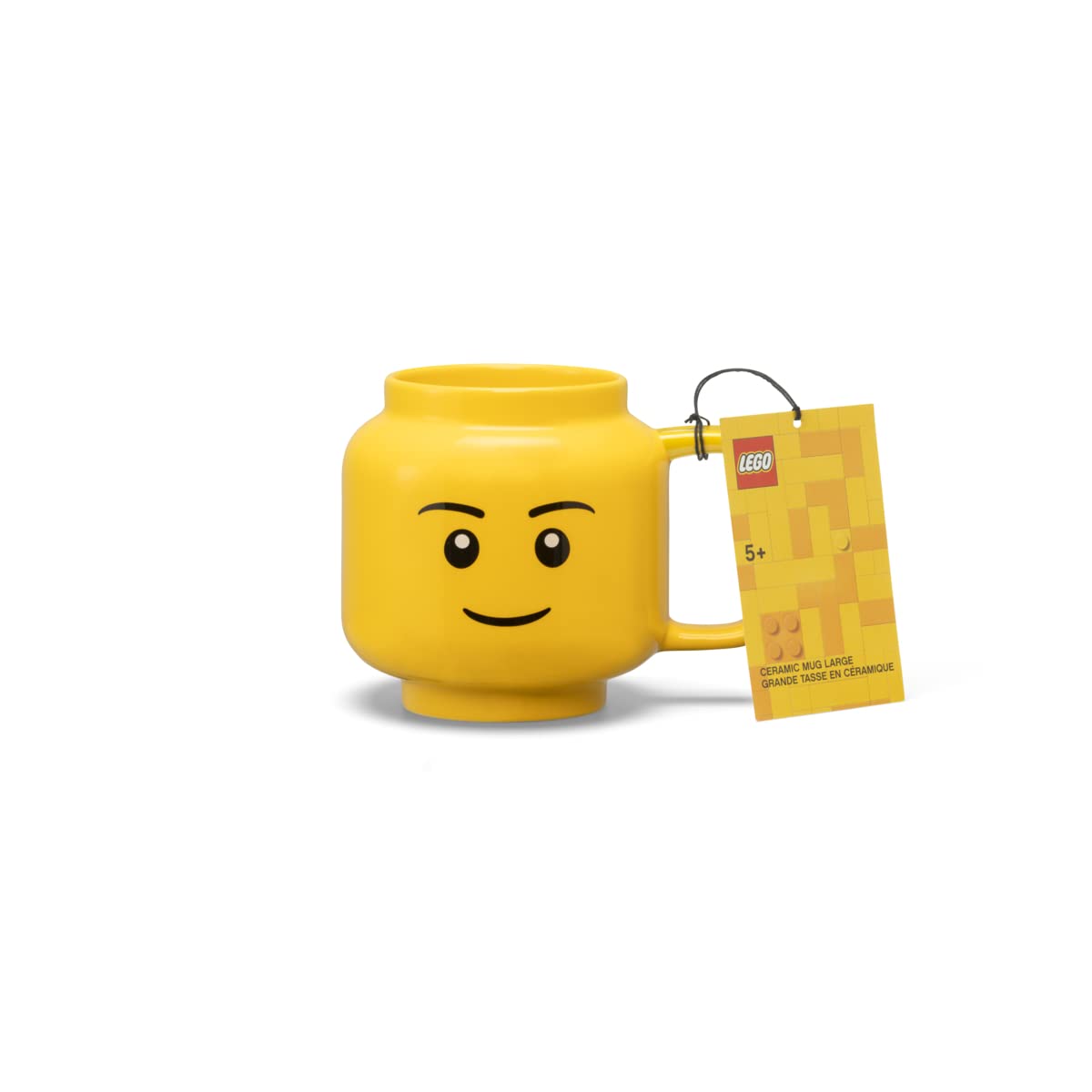 Large ceramic mug with boy face design