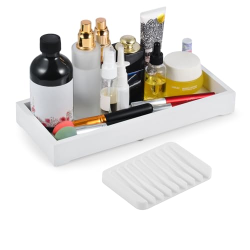 Wooden Rectangle Storage Tray with Soap Dish