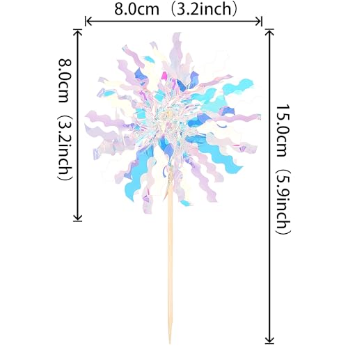 30 PCS Foil Firework Cupcake Toppers Sparkle Tinsel Cupcake Picks Happy Birthday Cake Toppers Drink Stirrers Cocktail Food Fruit Toothpicks for Baby Shower Birthday Party Decorations Supplies Silver (30 Count)