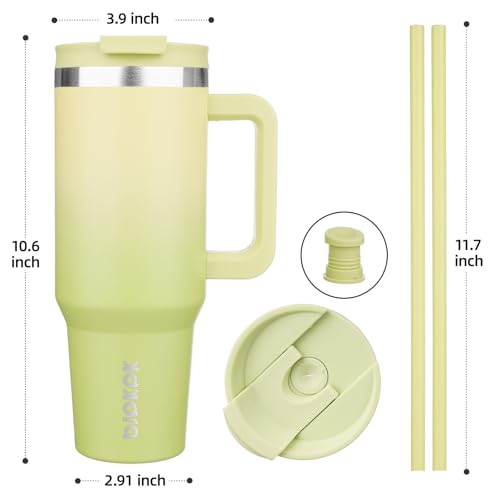 40 oz Insulated Tumbler with Handle & Straw