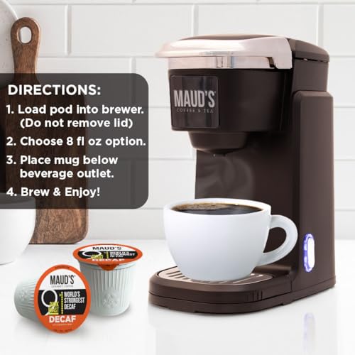 Maud’s World's Strongest Decaf Dark Roast Coffee Pods (36 Count)