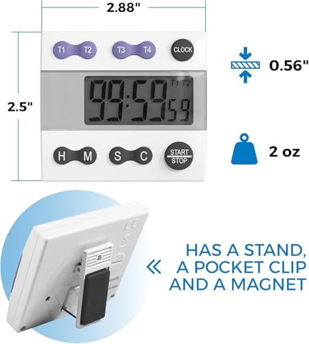 Portable Digital Kitchen & Lab Timer 810015 (2 Timer)