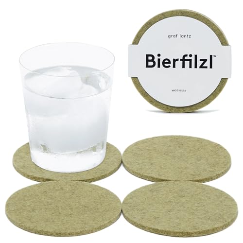 Bierfilzl Merino Wool Round Coasters Set of 4 (4 Count)