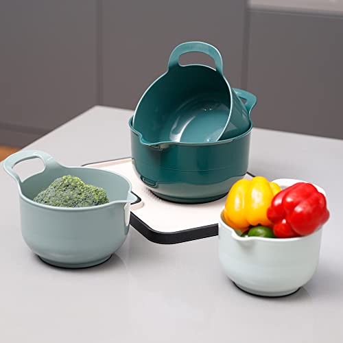 4 Pack Nesting Mixing Bowl with Pour Spout and Handle