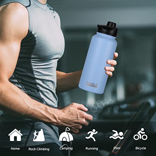 32 oz Insulated Water Bottle Stainless Steel Double Walled Vacuum Sports Water Bottle with 2 Lids