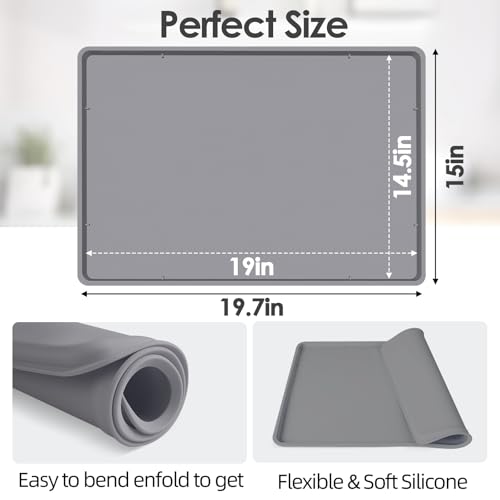 Silicone Coffee Maker Mat with Lip for Countertops