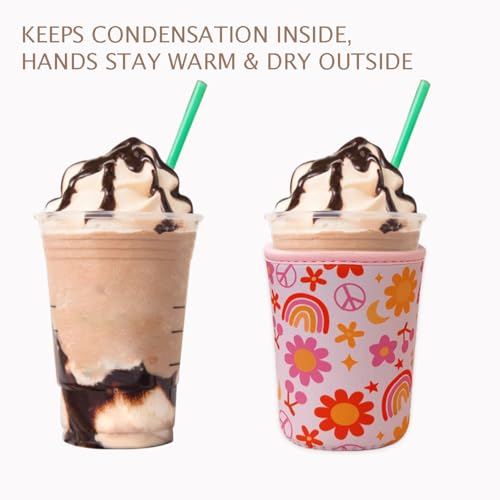 Reusable Insulated Neoprene Iced Coffee Cup Sleeve (3 Count)