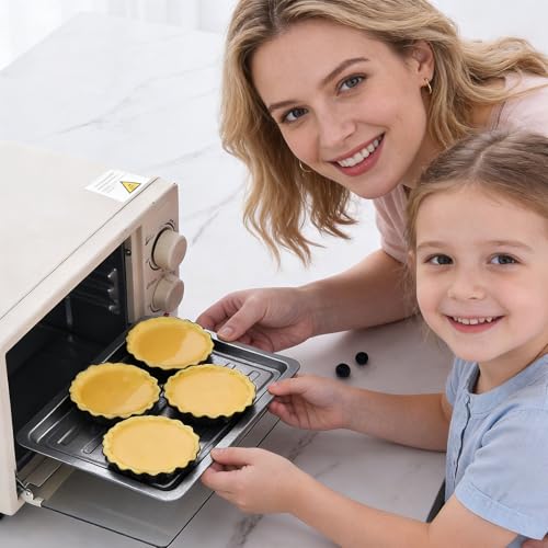 Mini Tart Pans 4 Inch with Removable Bottom Quiche Pans 16PACKS