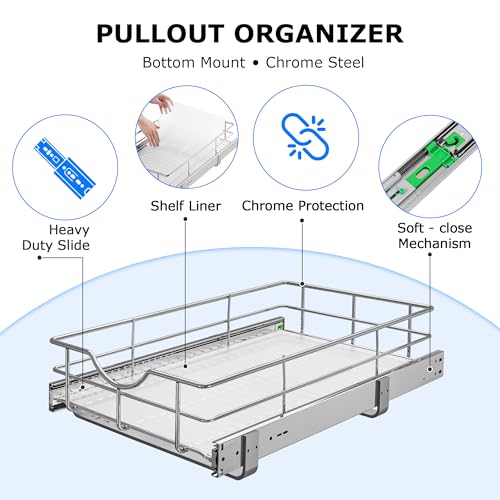 Soft Close Slide Out Cabinet Shelf