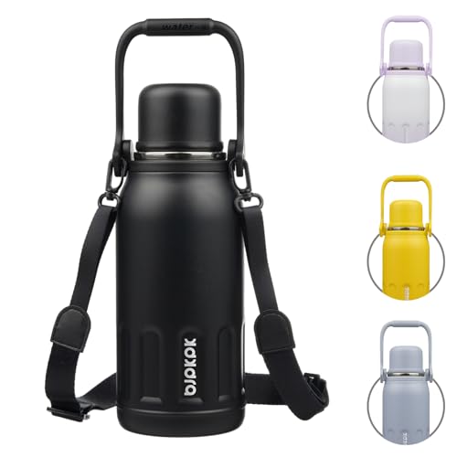 Stainless Steel Insulated Bottle with Handle & Strap