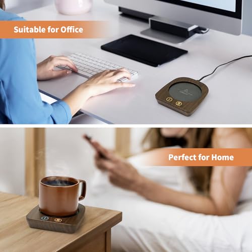 Wood Grain Coffee Cup Warmer & Mug Warmer for Desk
