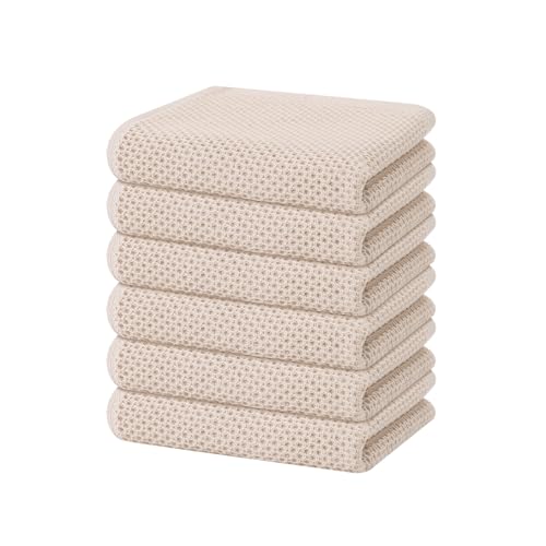 100% Cotton Waffle Weave Kitchen Dish Towels 6 (6 Count)