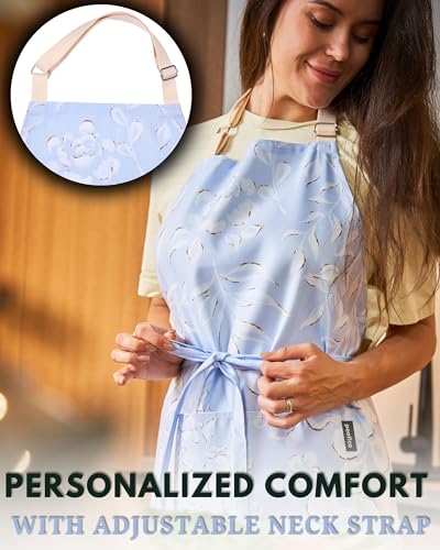 Premium Adjustable Cooking Colored Aprons for Women with Pockets