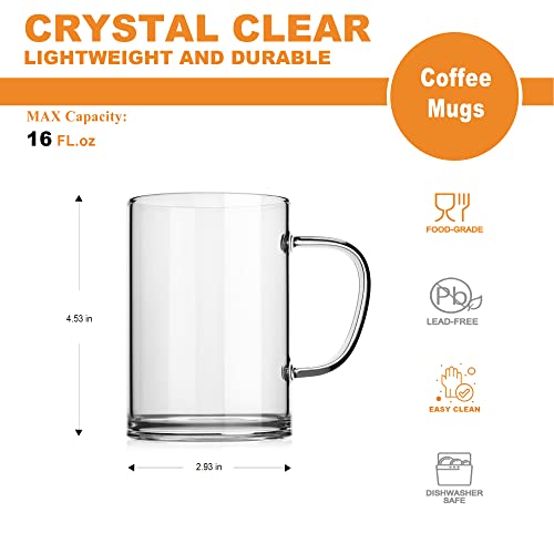 Glass Coffee Mugs (4 Count)