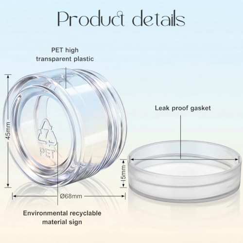 4 Pcs Plastic Jars Wide Mouth with Lids (4 Count)